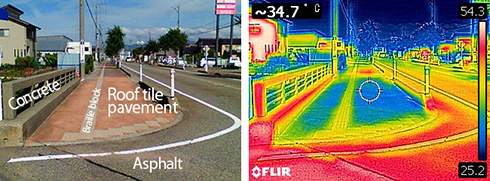 Roof tile pavement is cool !